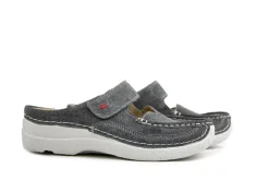 Slippers | Sandalen En Slippers^Wolky Roll Slipper Jeans Suede Grey Summer