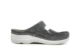 Slippers | Sandalen En Slippers^Wolky Roll Slipper Jeans Suede Grey Summer